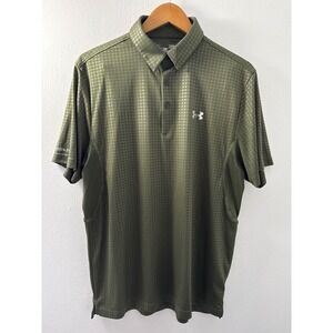 Under Armour Heat Gear Loose Coldblack Green Diamond Golf Polo Men's Size L